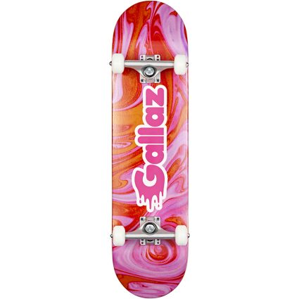 Gallaz Skateboard - Pink/Red Swirl 8.0