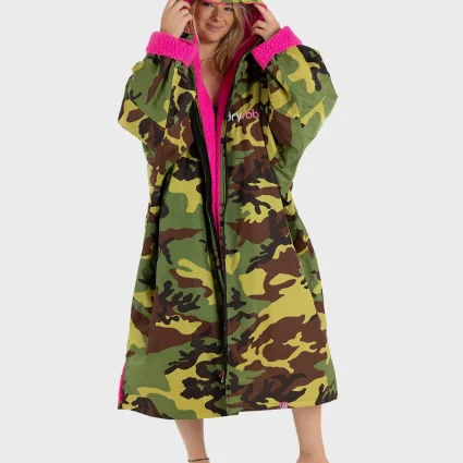 dryrobeÂ® Advance Long Sleeve V3 - Camo/Pink